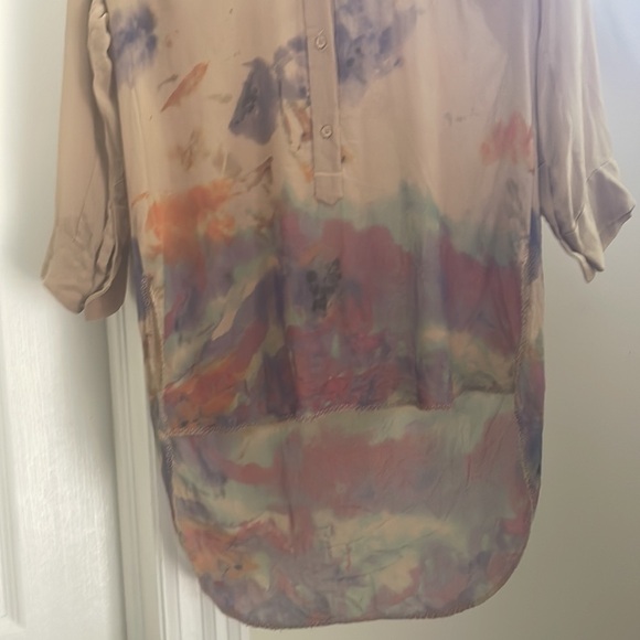 Aritzia - Wilfred - Flowy 100% Silk Top - 3/4 Sleeves - Tan - XXSmall - Picture 5 of 7